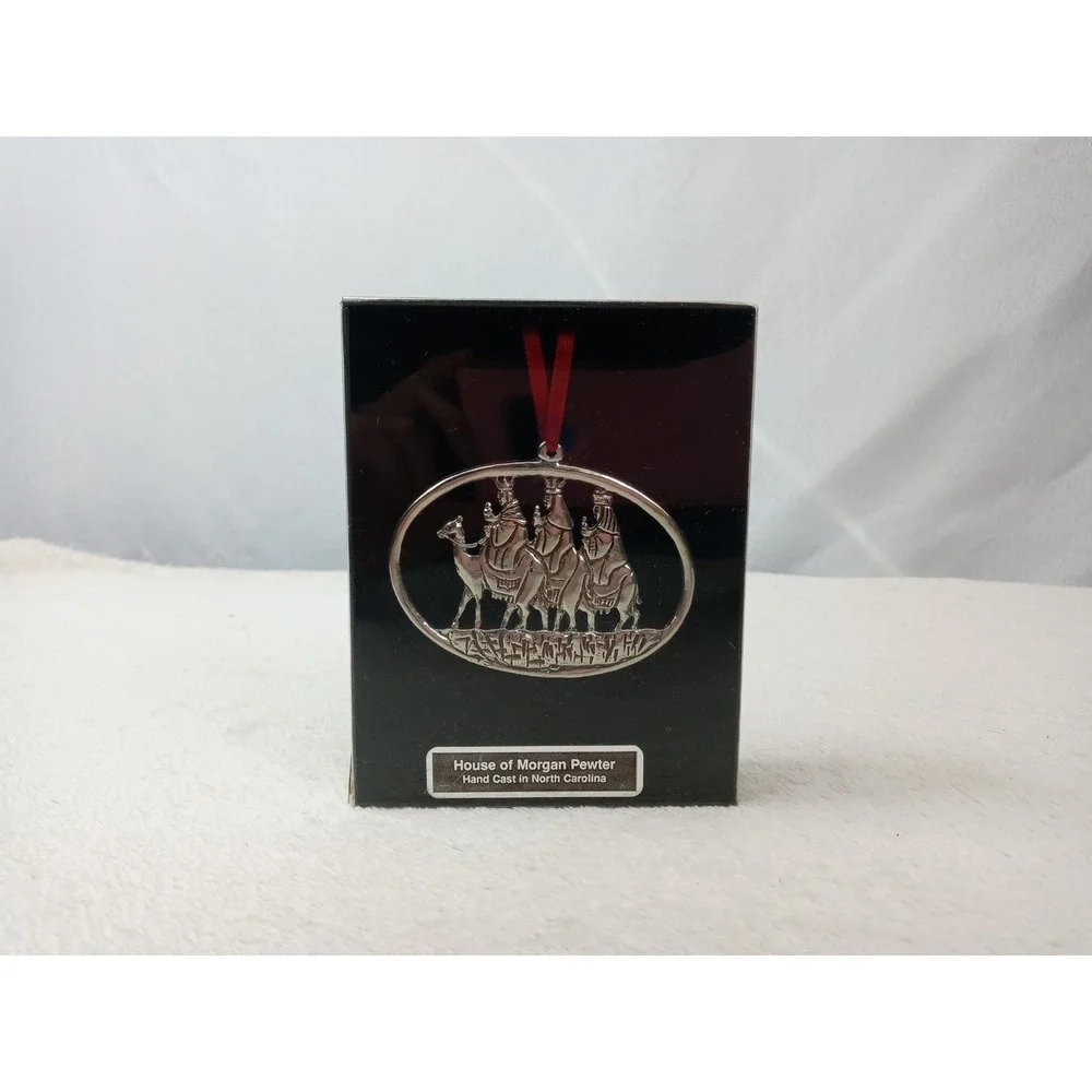 House of Morgan‎ Pewter Ornament Three Wise Men Camels Hand Cast NC Boxed